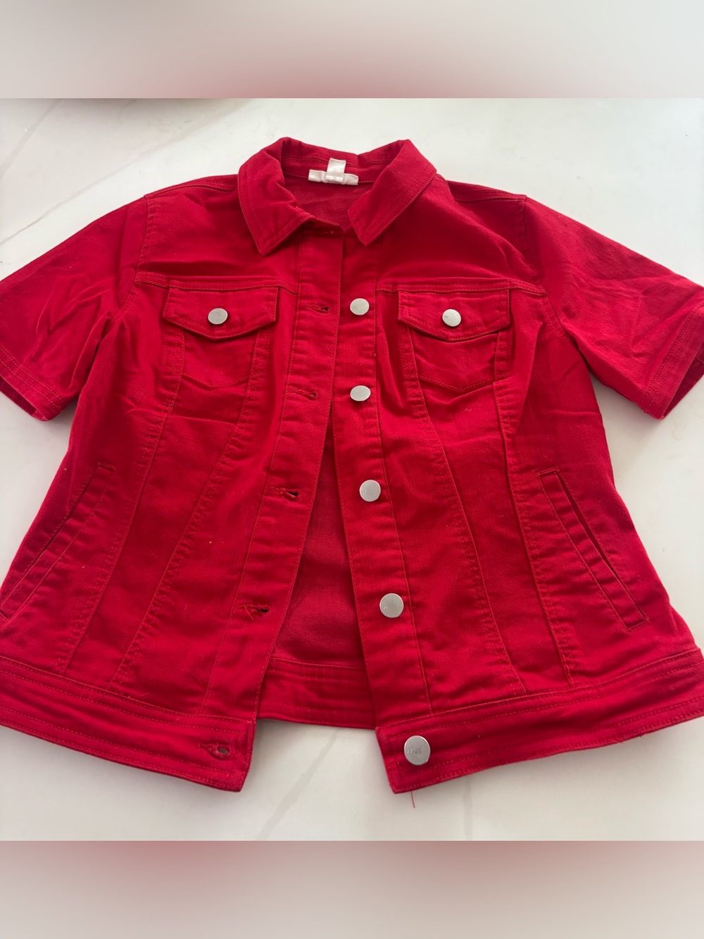 Westport Red Short-Sleeve Denim Jacket